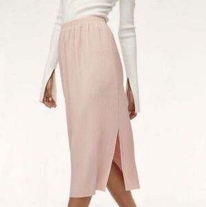 Wilfred Pink Pleated Midi Skirt